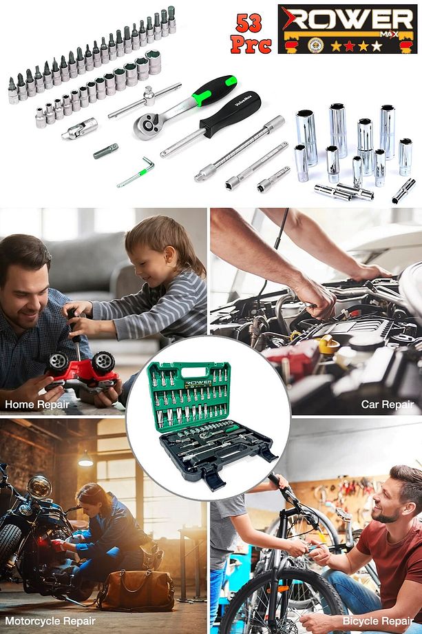 Germany Cr-v Max 1/4 Cırcırlı 53 Parça Lokma Anahtar Takımı Bits Uç Seti Tam Set Usta Lokma - 3