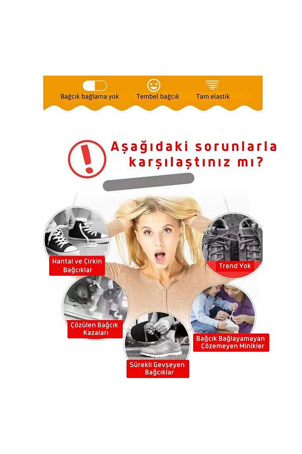 Pratik GiyÇıkar Elastik Akıllı Bağcık, Lastikli Ayakkabı Bağcığı Çocuk Krampon Bot Bağcığı - 4