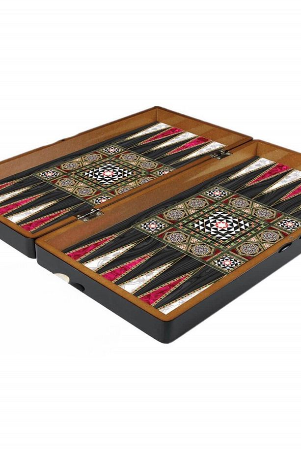 Ahşap Pullu Tavla, Masif Sedef Tavla Ahşap Pullu Sedef Tavla 50*50 Cm Büyük Boy - 2