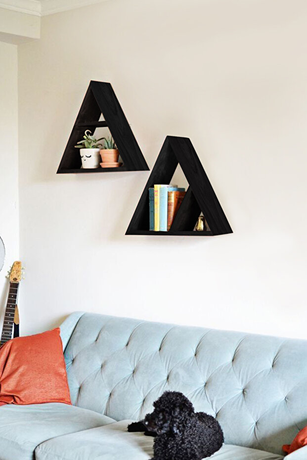 Ahşap Üçgen Duvar Rafı - 2