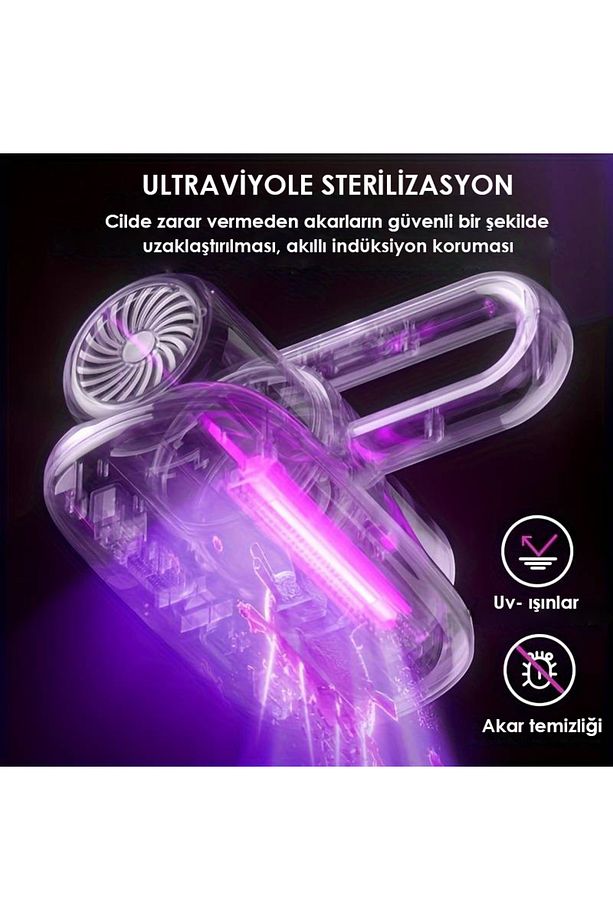 Şarjlı UV-C Işınlı 100W akar temizleme el süpürgesi - 4