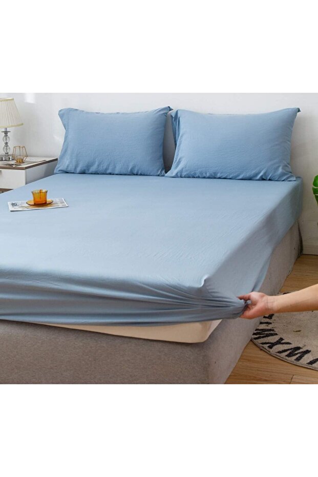 Ranforce Fabric Elastic Sheet Set and Pillowcase Double - Single