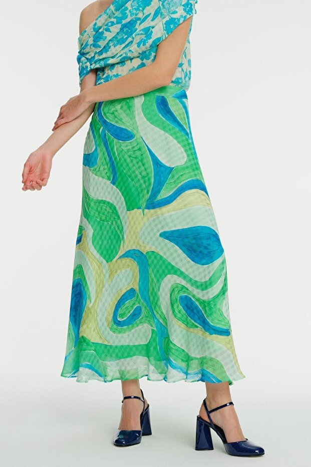 تنورة واسعة منقوشة - 2