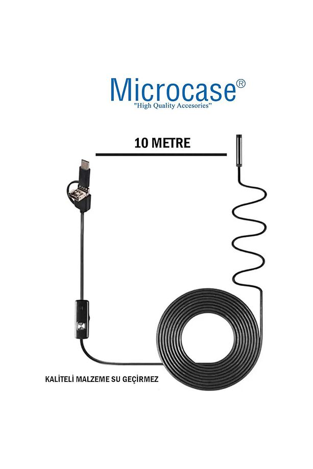 3'ü 1 Arada Kamera Mikrofon Usb 2.0 Usb Ve Type-c 6 Led Su Geçirmez 10 Metre Yılan Kamera AL3900 - 3