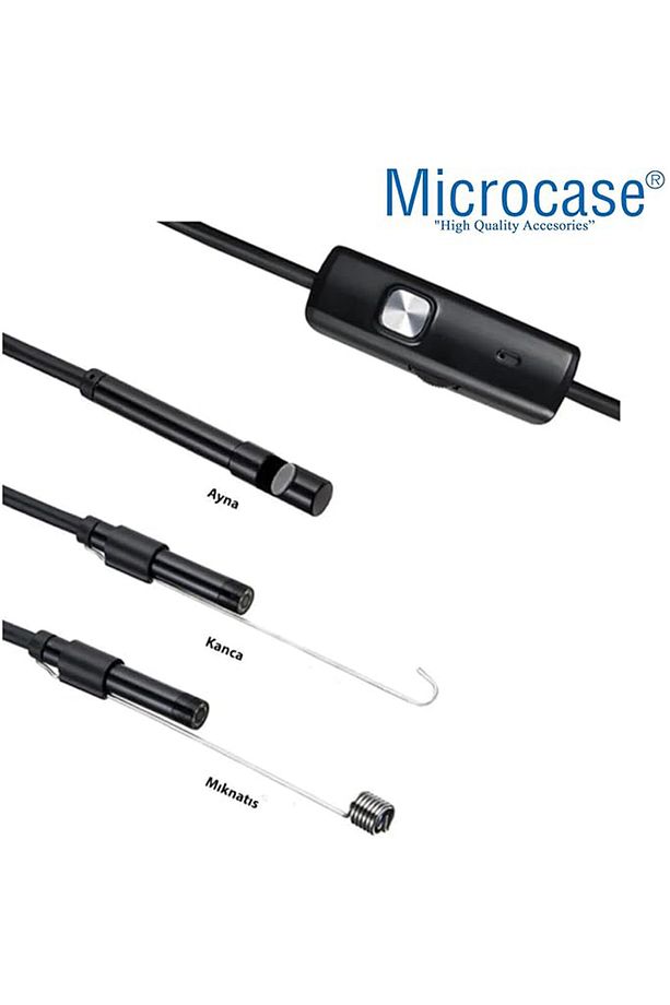 3'ü 1 Arada Kamera Mikrofon Usb 2.0 Usb Ve Type-c 6 Led Su Geçirmez 10 Metre Yılan Kamera AL3900 - 2
