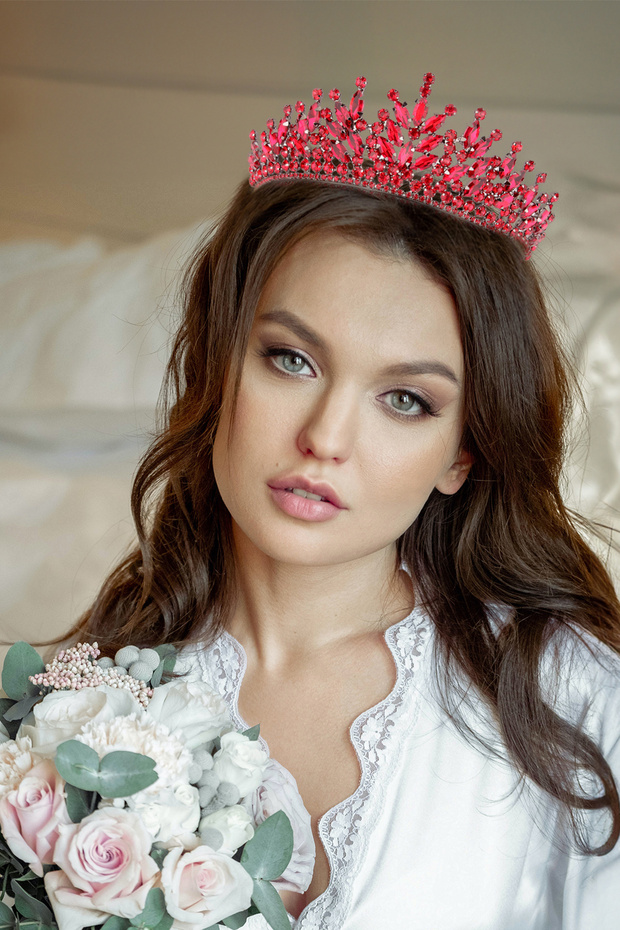 Rio Model Bride Henna Crown Princess Wedding Crown Special Costume Crown For Party Nights Red