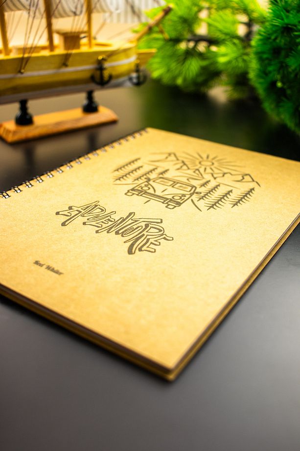 Hediyelik - A5 Seyahat Günlüğü Kraft Kapak Macera Defteri Notebook - 1