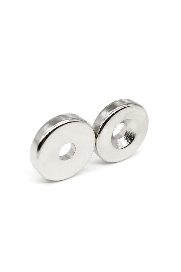 1 Adet Havşa Delikli, Neodyum Mıknatıs, 20mm X 5mm Delik Çapı : 10/5 mm Süper Güçlü Mıknatıs - 2