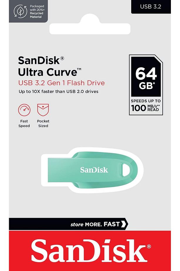 Ultra Curve USB 3.2 64GB 100MB/s R Yeşil - 1