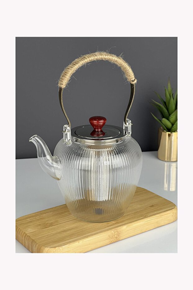 Lüx Borosilkat Cam 1100 Ml Isıya Dayanıklı Demlik - 3