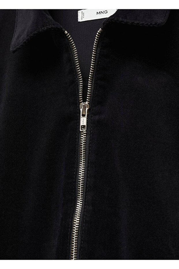 Fermuarlı fitilli kadife tulum - 6