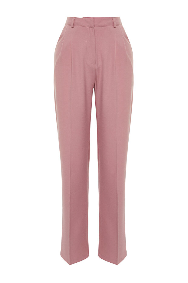 Açık Pembe Straight/Düz Kesim Dokuma Kumaş Pantolon TWOAW23PL00401 - 8