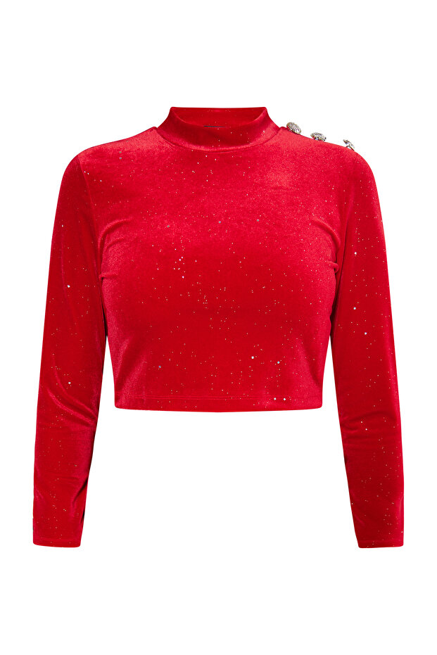 Samtshirt mit Glitzer - 2