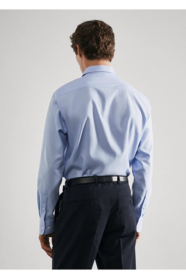 Slim Fit Pamuklu Poplin Gömlek - 4