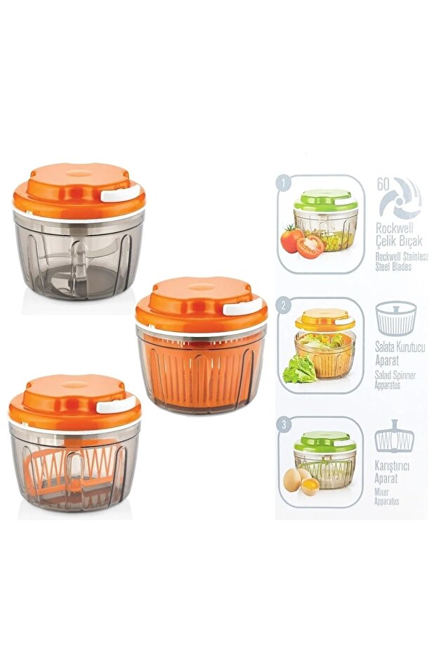 Wenken Three-Function String Hand Rondosu Chopper Mixer Vegetable Dryer Three-in-One - 2