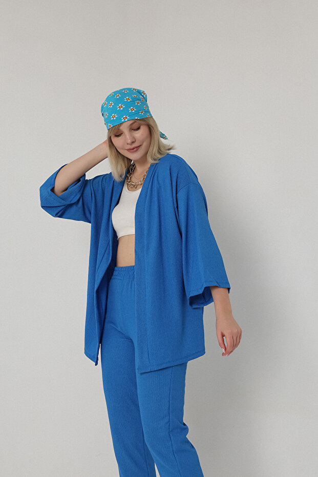 WOMEN'S KIMONO BÜRÜMCÜK TOP AND BOTTOM SET