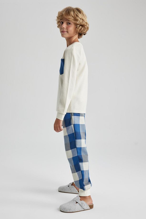 Erkek Çocuk Waffle Uzun Kollu Pijama Takımı - 4