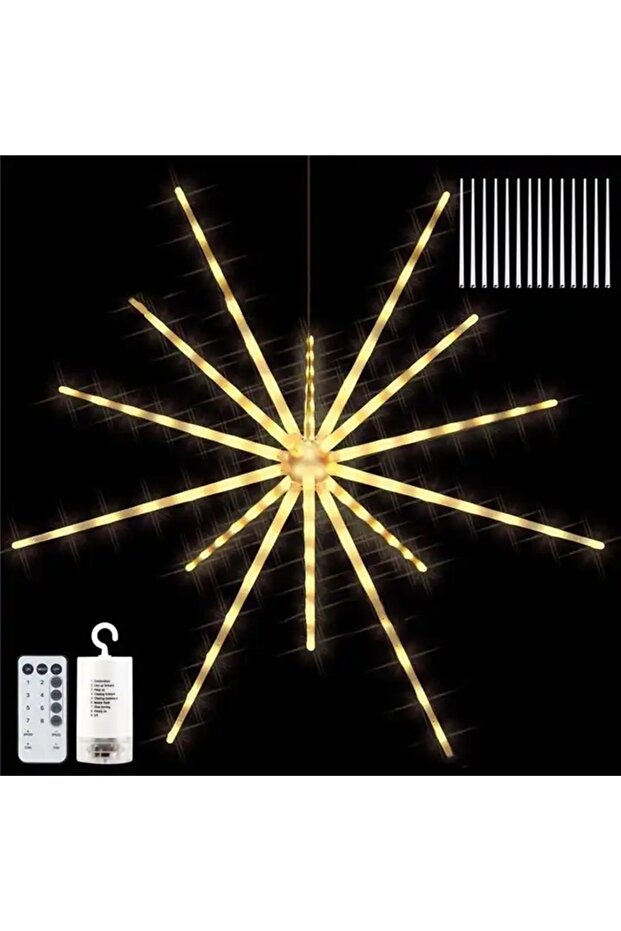Sarkıt Fişek Led 112 Led Balkon Ağaç Süsleme Ledi Dekoratif Yılbaşı Ledi Süsleme Ledi 8 Mod - 7