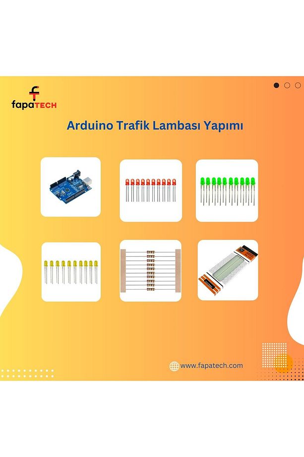 Arduino İle Trafik Lambası Yapım Proje Seti - E-Pdf İçerikli - 2