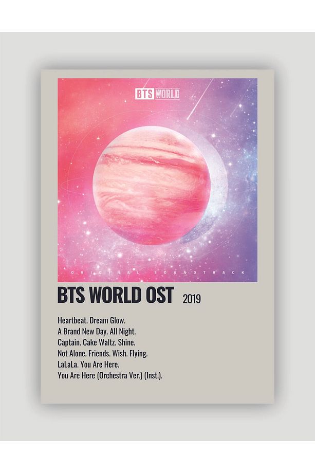 BTS WORLD OST K-pop Duvar Posteri - Duvar Dekoru - Kalın Kağıt - Çerçevesiz - 1