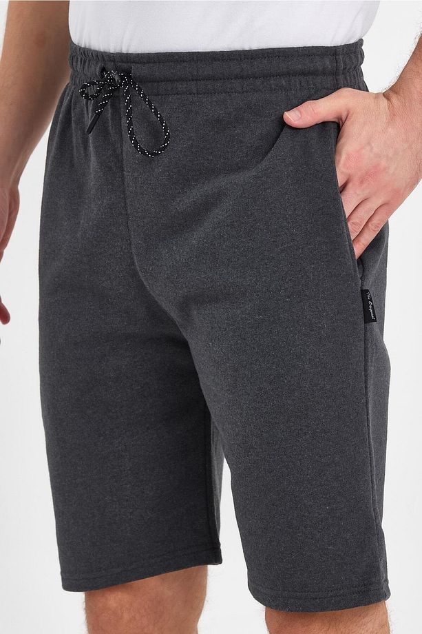 Regular Fit Yanları Cepli Kalın Kumaş Rahat Kesim Erkek Antrasit Şort - 3
