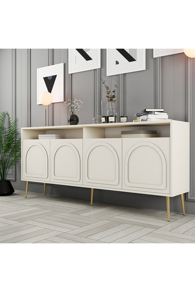 Marsilya Konsol - Krem / Altın - 3