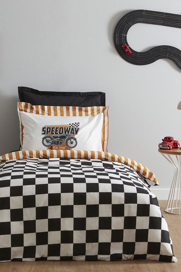 Young Speed Way %100 Pamuk Tek Kişilik Fitted Nevresim Takımı - 1