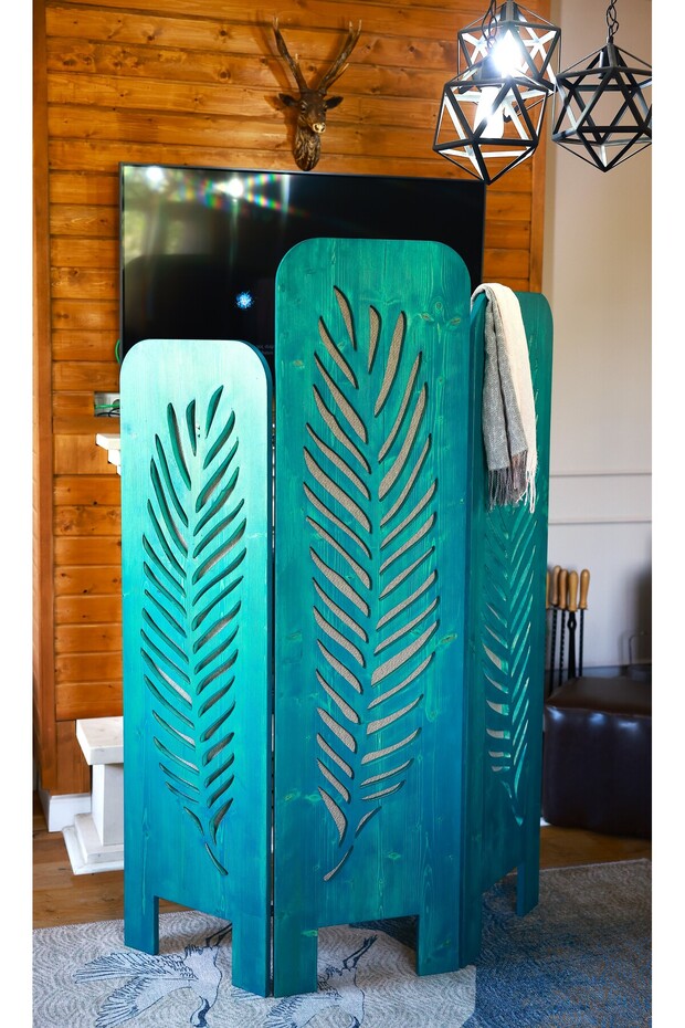 Renkli ahşap modern paravan - 4