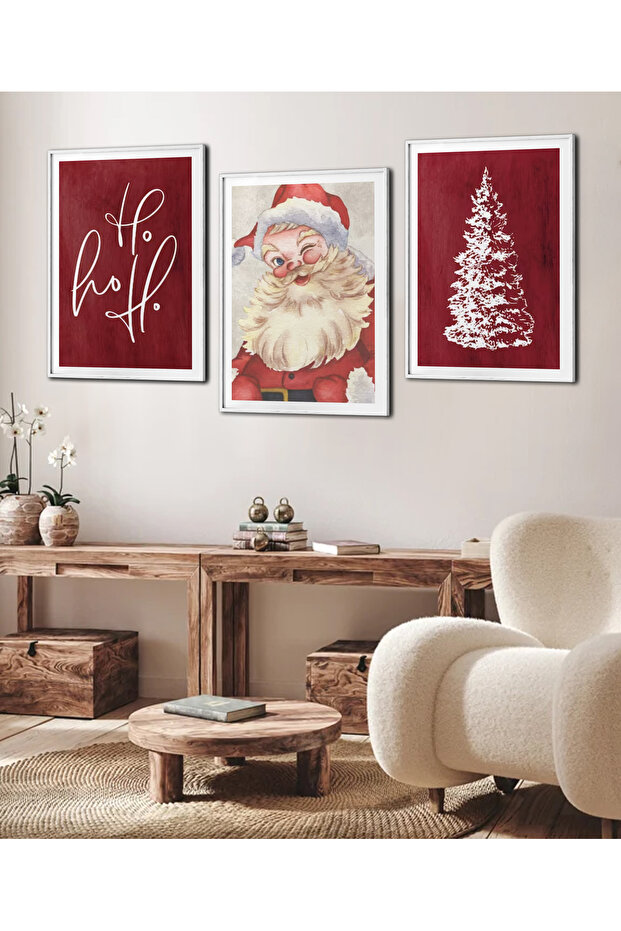 3 Piece Framed Painting Set Christmas Serial Poster Painting Hpn168