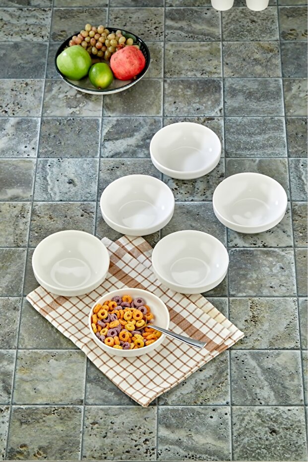 Luxury 6-Piece 13.5 cm Porcelain Lyon Bowl Serving Presentation Cookie Set
