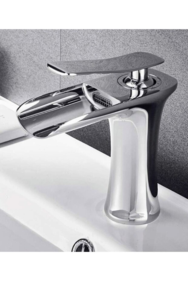Banyo Lavabo Batarya Şelale Model Krom - 1