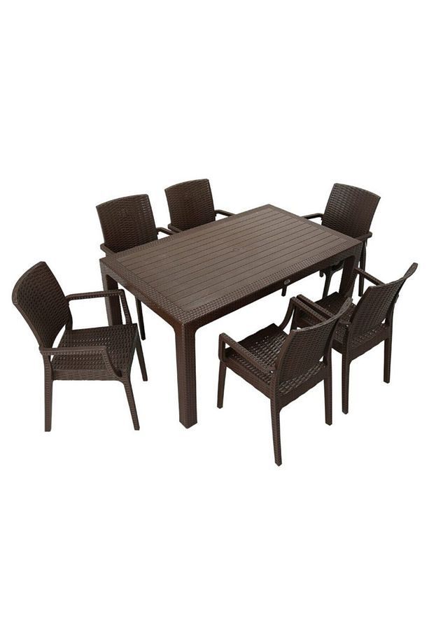 Elit Rattan 90x150 Elit Koltuk Masa Takımı Kahverengi - 1