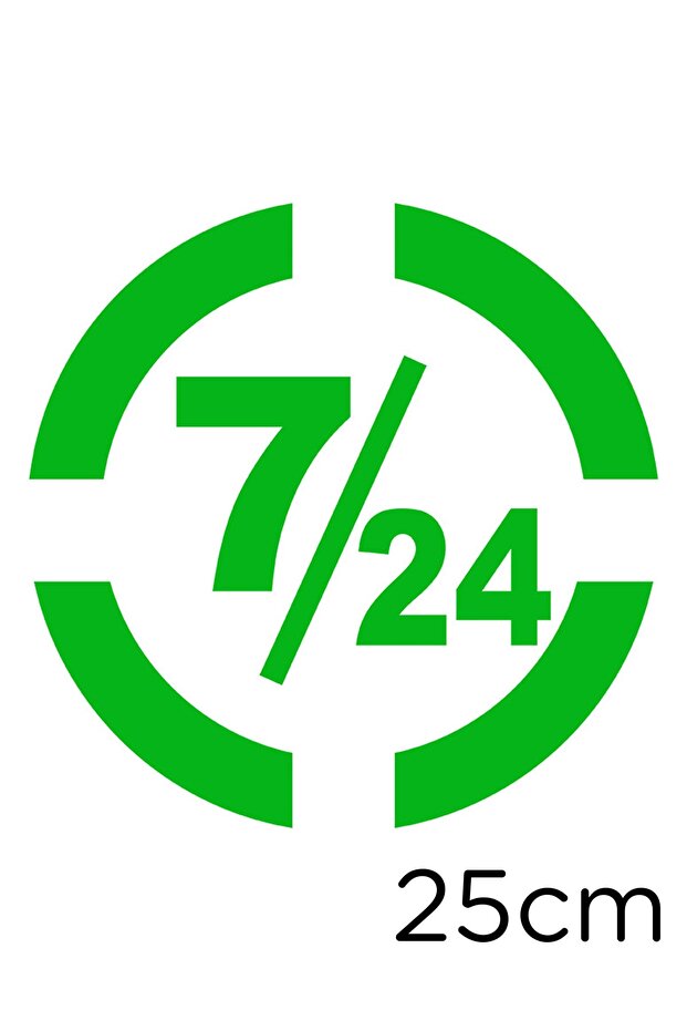 7-24 ملصق كتابة مفتوح 25 سم - أخضر