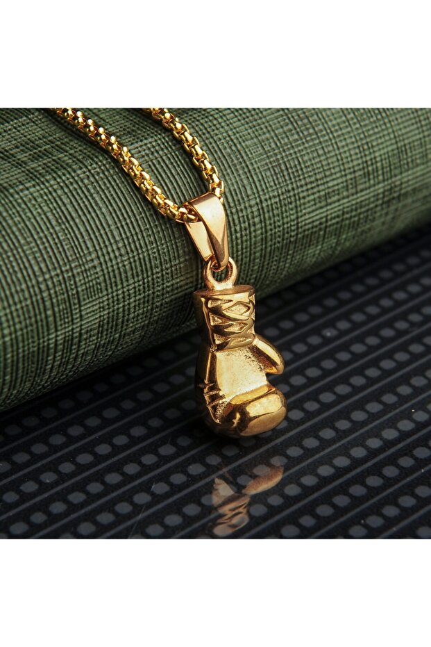 Erkek Çelik Boks Eldiveni Kolye - 1