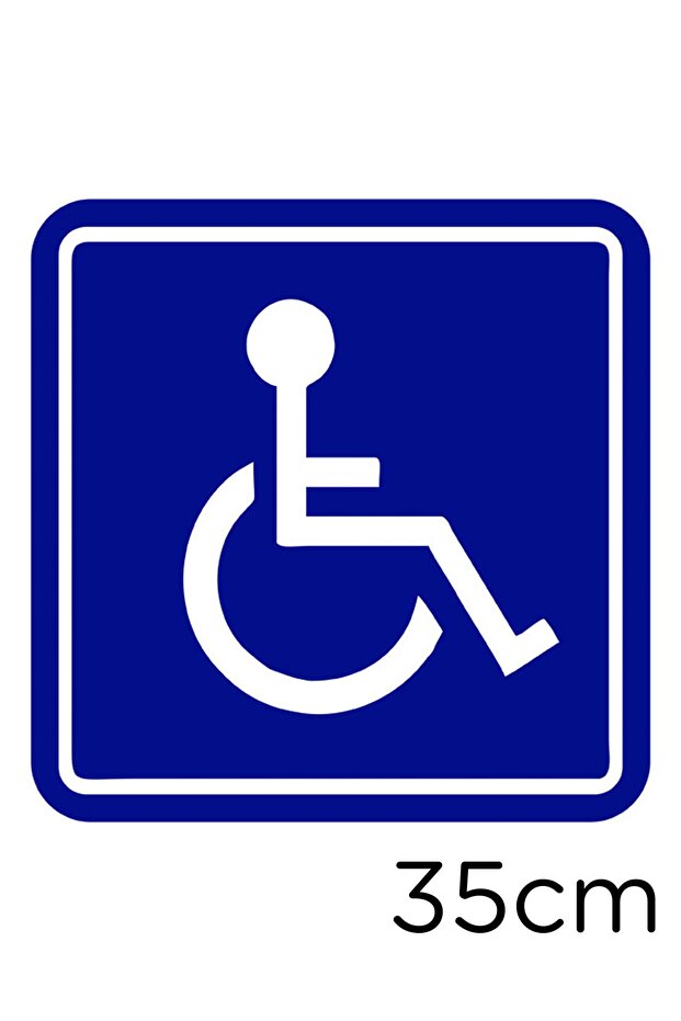 Disabled Car and Disabled Woman Car Sign Sticker 35cm - Navy Blue