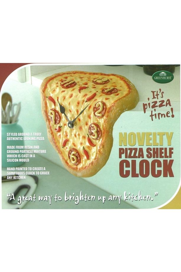 Gerçek Gibi !! Eriyen Pizza Raf Saat % Hediyelik Saat - 4