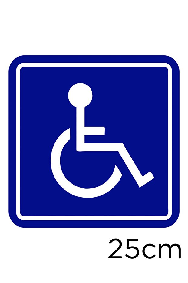Disabled Car and Disabled Woman Car Sign Sticker 25cm - Navy Blue