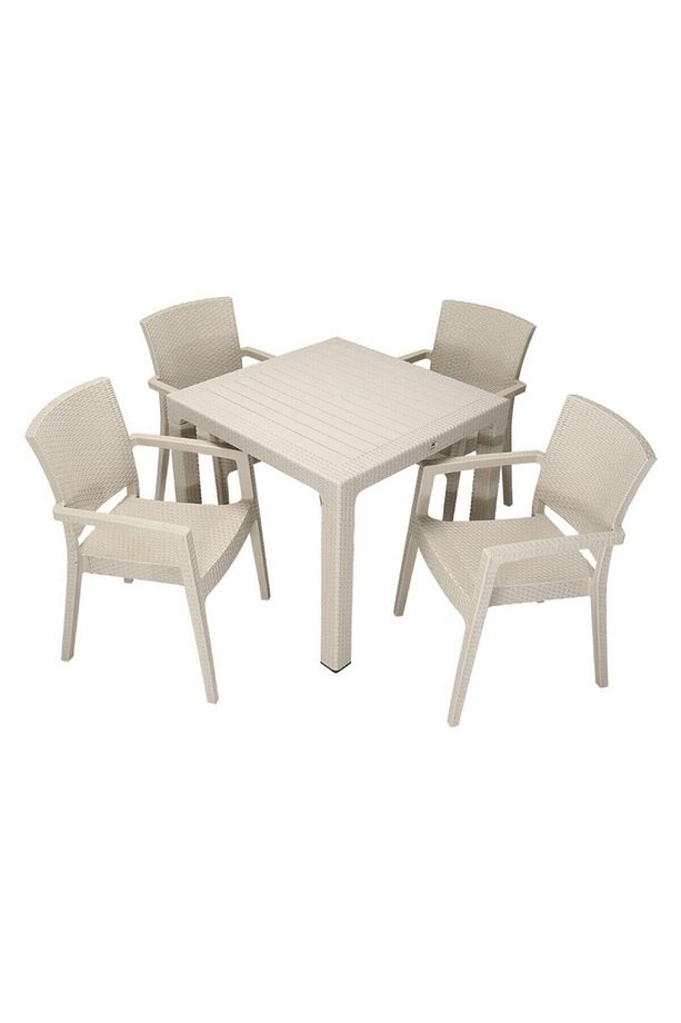 Elit Rattan 90x90 Zeus Koltuk Masa Takımı Çölbeji - 1