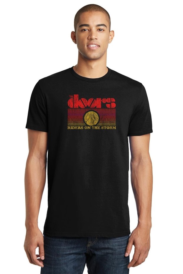 The Doors Riders On The Printed Black Men's Knitted Tshirt T-shirt T-Shirt T Shirt