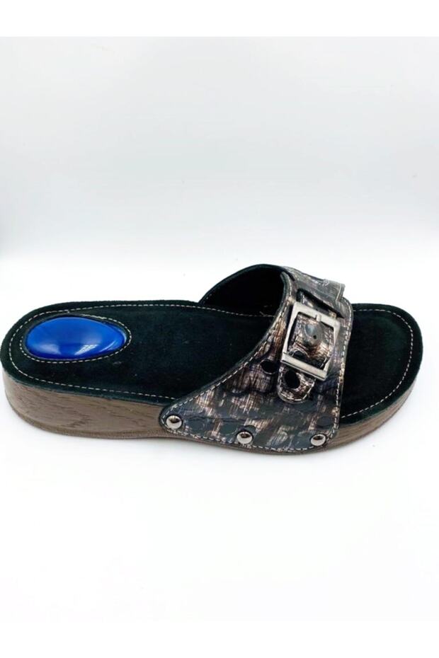 Leather Anatomical Sole Heel Spur Slippers