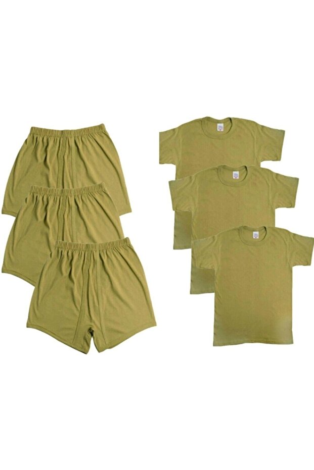 Men's Khaki Bottom Top Suit Soldier Pack of 3