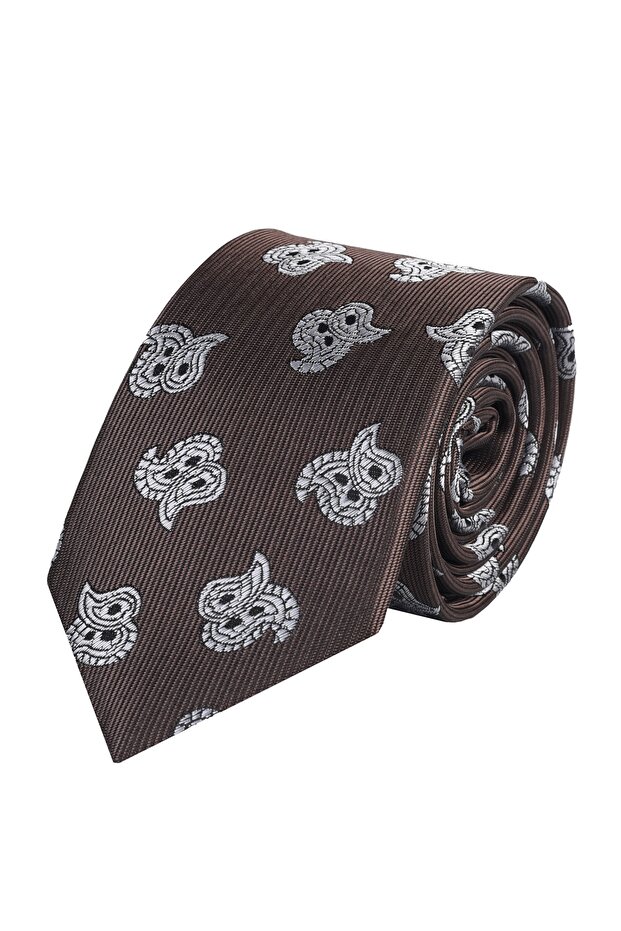 Patterned Tie Brown - 1