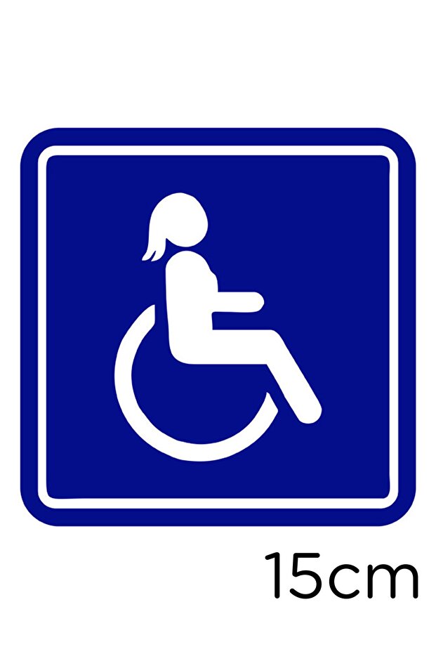 Disabled Car And Disabled Men's Car Sign Sticker 15cm - Navy Blue