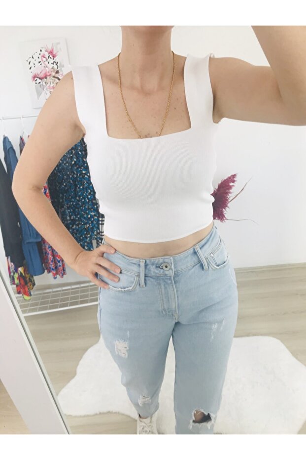 Kadın Beyaz Crop