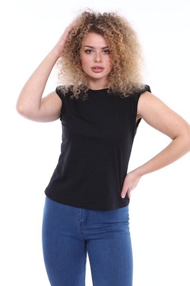 Women's Black Padded T-Shirt