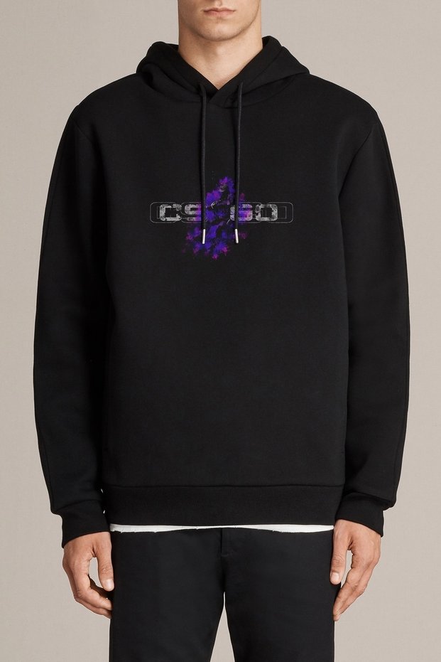 Cs Go Counter 2 Strike Printed Black Men's Knitted Hooded Sweatshirt Long Sleeve