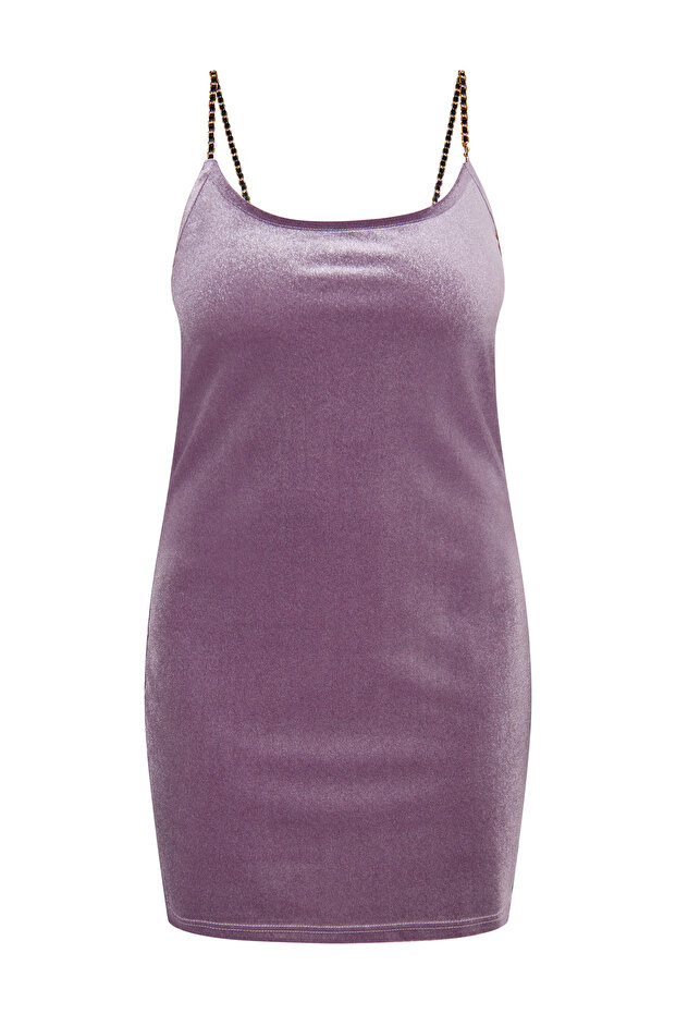 Glitzerndes Mini-Samtkleid - 3