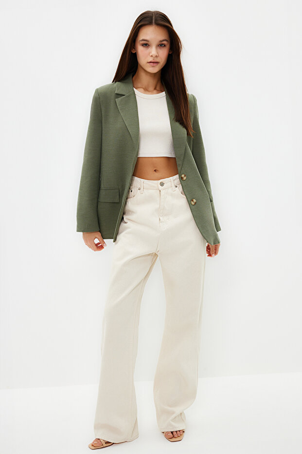 Mint Regular Astarlı Dokuma Blazer Ceket TWOAW23BC00132 - 7