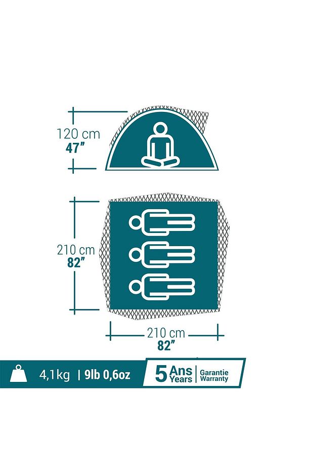 Quechua 3 Kişilik Kamp Çadırı - Mh100 Ultra Fresh - 2