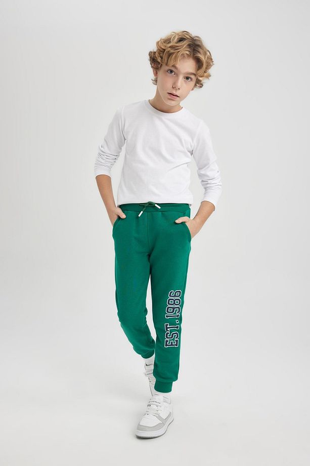 Erkek Çocuk Baskılı Beli Bağcıklı Lastikli Paça Cepli Jogger Eşofman Altı B8925a823cw - 1
